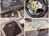 quatre images différentes représentant un volant, une boîte et un volant