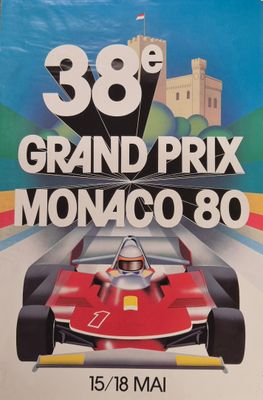 an image of a poster for a grand prix monaco 80