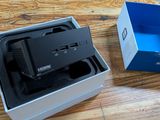 a box with a camera inside of it on a table