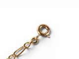 gold plated chain with a heart charm on it on a white background