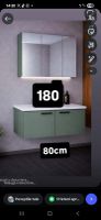 Meuble sous-vasque suspendu OSKAB de 80 cm, finition vert sa…
