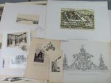 many different types of drawings on the table