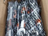 a box full of toothbrushes and toothpaste in it