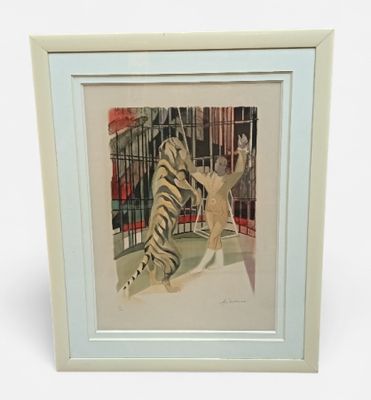 HILAIRE Camille (1916-2004) "Le dompteur de tigre", litho nu…