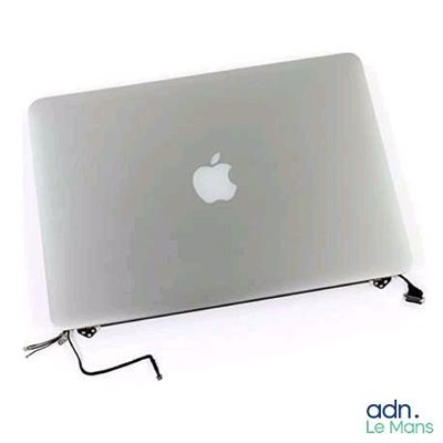un ordinateur portable argenté orné d'un logo Apple blanc