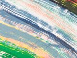 abstract painting of red, green, blue, yellow, and white colors
