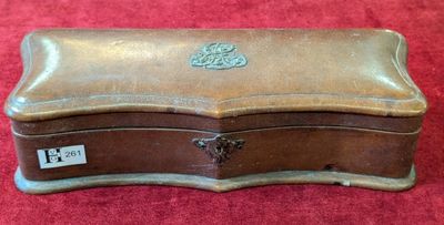 Très belle boite à gants gainée cuir - intérieur capitonné -…