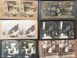 many old photos of people and animals on the table