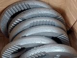a cardboard box with a bunch of wheels inside of it