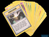 a lot of cards sitting on top of each other
