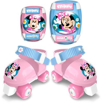 Ensemble Disney Minnie Mouse comprenant des patins à roulettes et un casque pour enfants