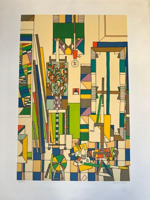 a picture of a painting on the wall of a room