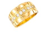 une bague en or jaune avec des diamants sur fond blanc
