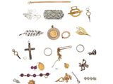 many different types of jewelry on a white background