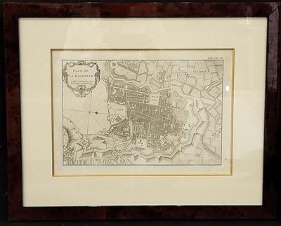 "Plan de La Rochelle" gravure en noir XVIIè ? 24 x 35 cm