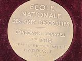 plaque of the national des arts decoratifs of concours menswel 2eme brix