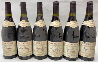 six bouteilles de vin sont alignées sur une table