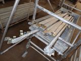 a metal frame that is sitting on the ground