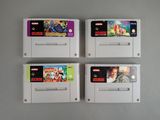 trois cartouches de jeux Nintendo posées sur une table blanche