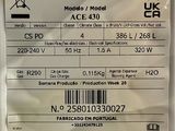 a label on the back of a refrigerator that says marecos model / model ace 4300