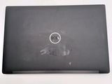 a black laptop with a dell logo on the screen