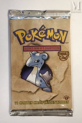 a close up of a bag of pokemon trading cards on a table