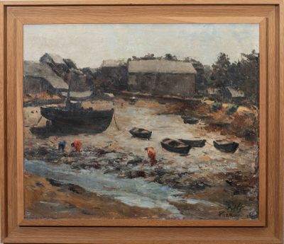 une image d'une peinture de bateaux sur l'eau