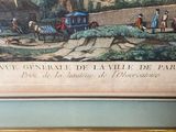 painting of a village scene with a horse drawn carriage in the foreground