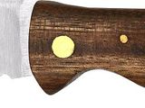 a knife with a wooden handle on a white background