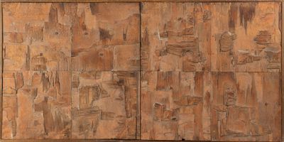 Ricardo SANTAMARIA (1920-2013), Composition, bois ouvragé et…