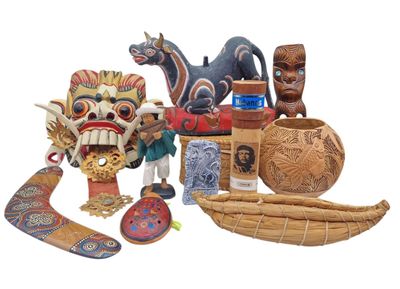 many items that are sitting on a white surface