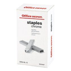 OFFICE DEPOT - Agrafes chrome No. 10 - Boîte de 5000 - Haute…