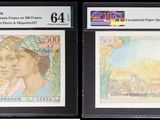 deux feuilles de papier sur lesquelles figurent les portraits d'un homme et d'une femme