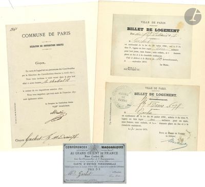 three documents from the first world war, including a document of the french army