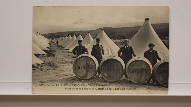 La Courtine : Vins Lacoste, Fournisseur de l’armée au Camp. TBE.