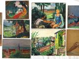 de nombreuses photos d'une femme assise sur un banc