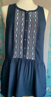 Expédition obligatoire - Tunique bleu marine brodée Abercrom… - Photo 1