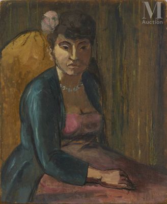 une image d'un tableau représentant une femme assise sur une chaise