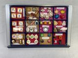 a picture of a picture of a display case with many items