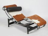 an image of a chair with a cow hide on it