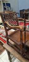 Table de ferme rustique en chêne, un fauteuil, une étagère m… (photo 2)