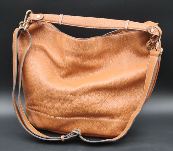 MAC DOUGLAS – Sac en cuir souple marron clair, bandoulière, petit...