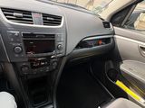 the interior of a car with a dashboard and a steering wheel