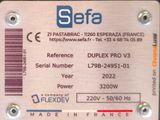 a label on the back of a machine that says sefa