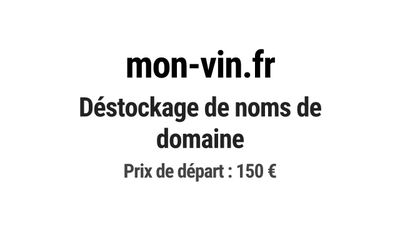 Nom de domaine mon-vin.fr. Catégorie: Alimentation.