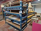 a room with a lot of shelves in it