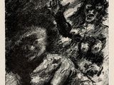 an image of a black and white drawing of a woman and child