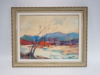 François MENGELATTE (1920-2009) - Paysage au torrent - Huile…