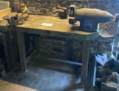 an image of a workbench in an old building