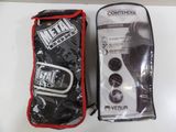 metal muay mitt and bag in packaging on a white surface